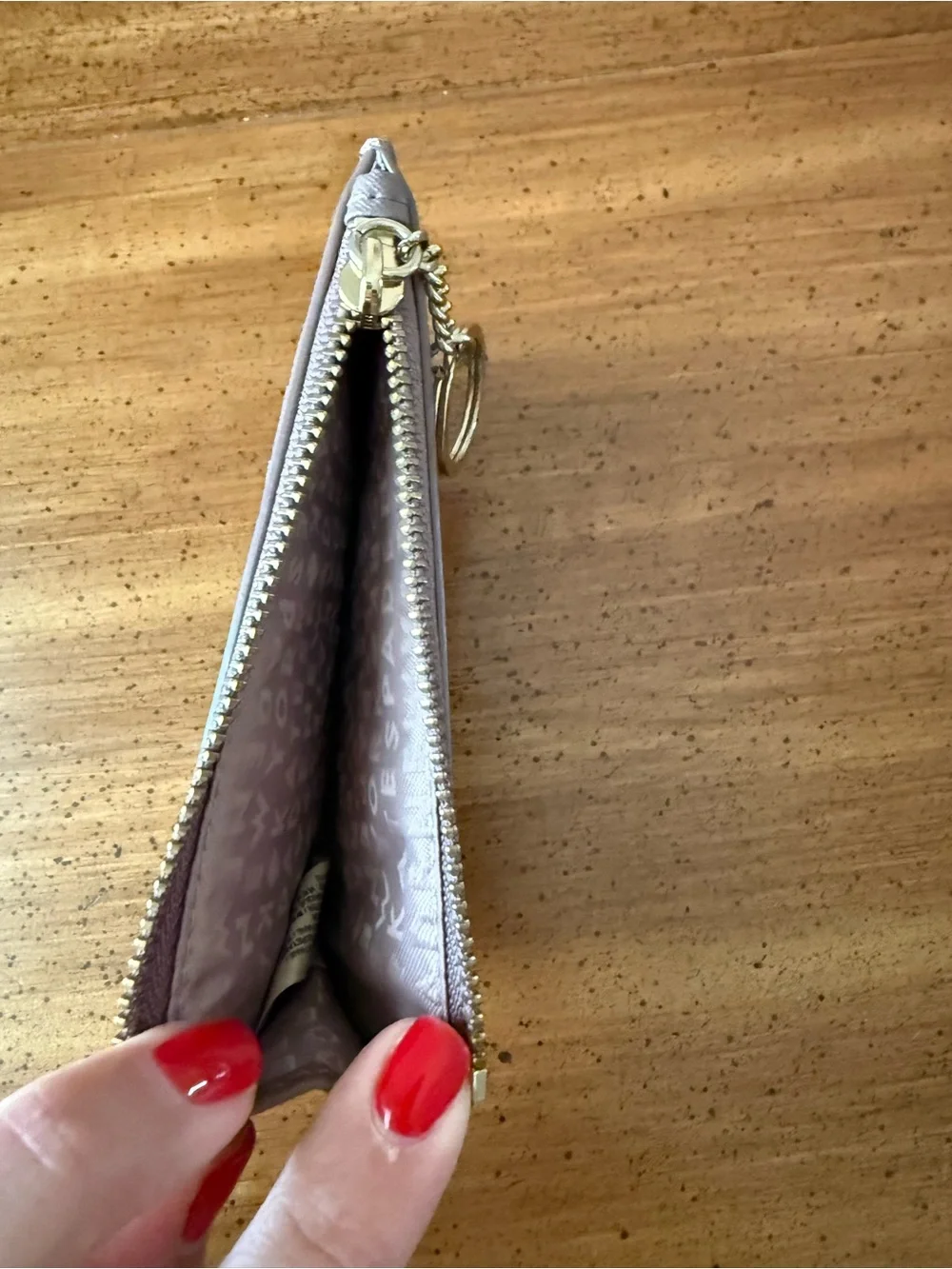 Kate Spade Taupe Card Case with Keyring